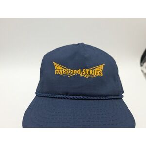 Vintage Nissin Stars and Stripes Rope Hat Navy Blue Snapback Cap